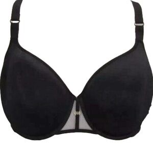 NEW CHANTELLE Womens T-Shirt Bra Black 36C Monogram Spacer Underwire Support